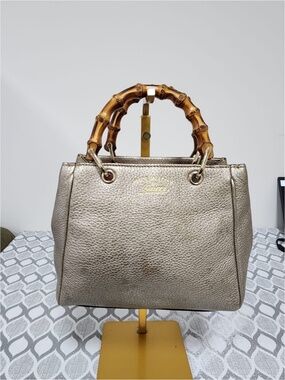 Authentic Gucci Small Bamboo Shopper Tote Gold